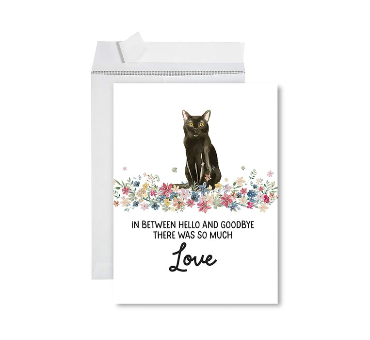 Jumbo Pet Sympathy Card with Envelope, Cat Grief Bereavement Card 8.5" x 11"-Set of 1-Andaz Press-American Shorthair Brown Tabby Cat-