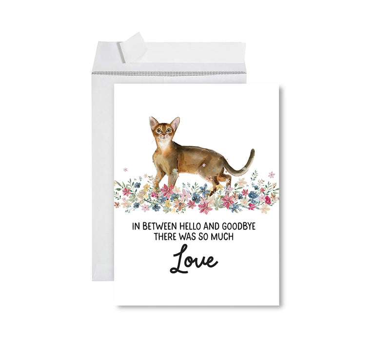Jumbo Pet Sympathy Card with Envelope, Cat Grief Bereavement Card 8.5" x 11"-Set of 1-Andaz Press-American Shorthair Brown Tabby Cat-