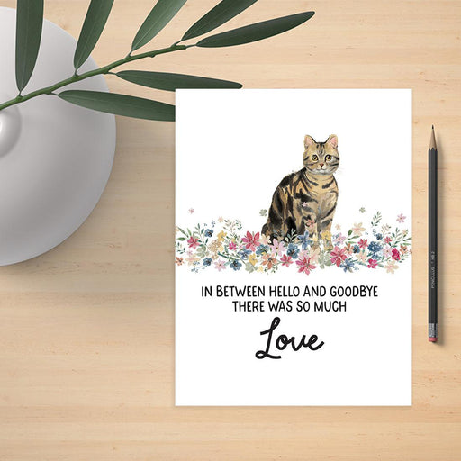 Jumbo Pet Sympathy Card with Envelope, Cat Grief Bereavement Card 8.5" x 11"-Set of 1-Andaz Press-American Shorthair Brown Tabby Cat-