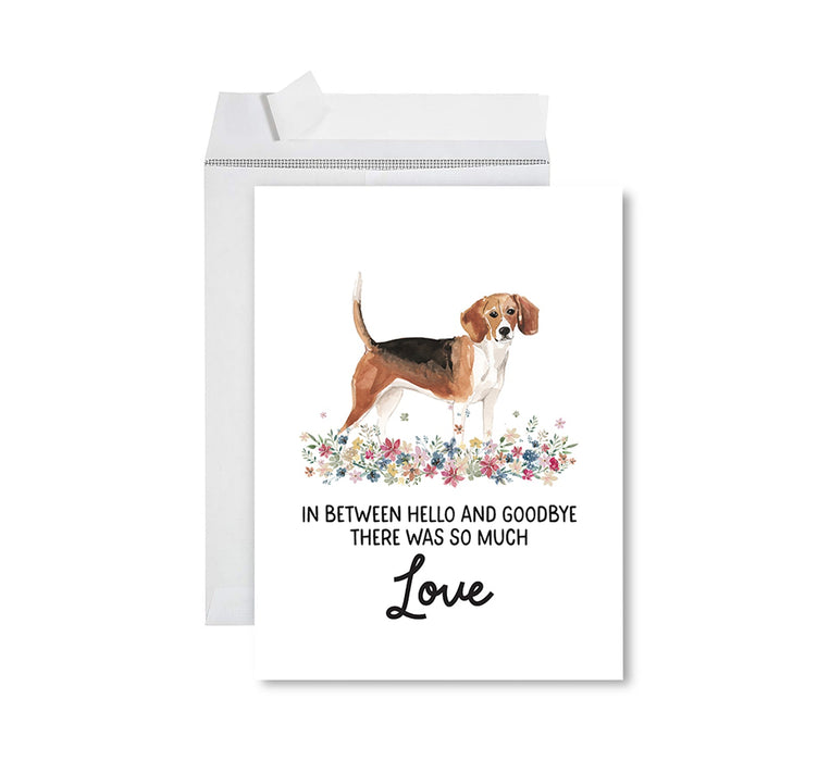 Jumbo Pet Sympathy Card with Envelope, Dog Grief Bereavement Card, 8.5" x 11" Design 1-Set of 1-Andaz Press-Beagle-