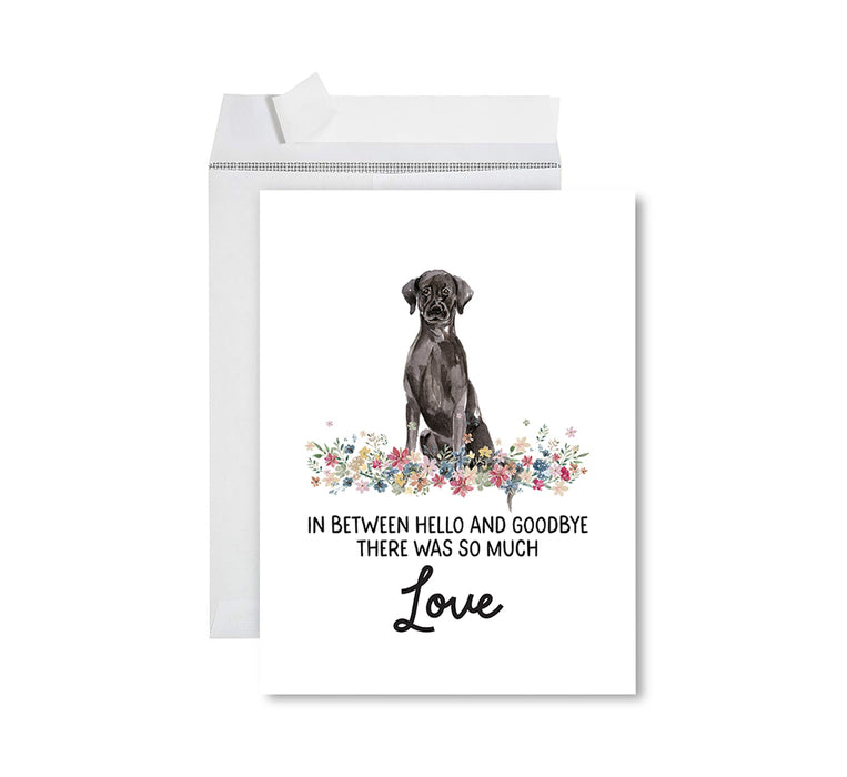 Jumbo Pet Sympathy Card with Envelope, Dog Grief Bereavement Card, 8.5" x 11" Design 1-Set of 1-Andaz Press-Black Labrador-