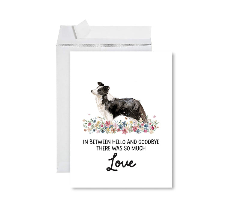 Jumbo Pet Sympathy Card with Envelope, Dog Grief Bereavement Card, 8.5" x 11" Design 1-Set of 1-Andaz Press-Border Collie-