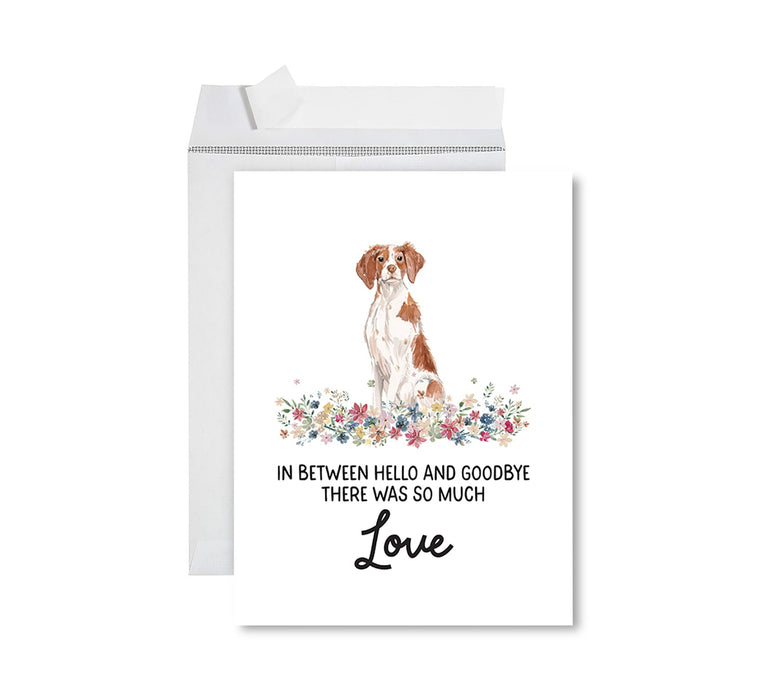 Jumbo Pet Sympathy Card with Envelope, Dog Grief Bereavement Card, 8.5" x 11" Design 1-Set of 1-Andaz Press-Brittany-
