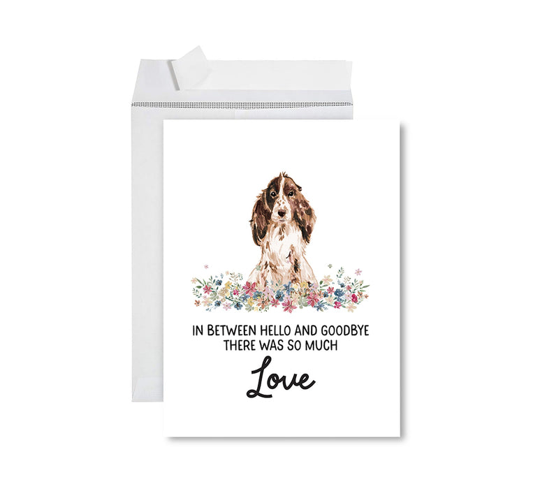Jumbo Pet Sympathy Card with Envelope, Dog Grief Bereavement Card, 8.5" x 11" Design 1-Set of 1-Andaz Press-Brown Cocker Spaniel-