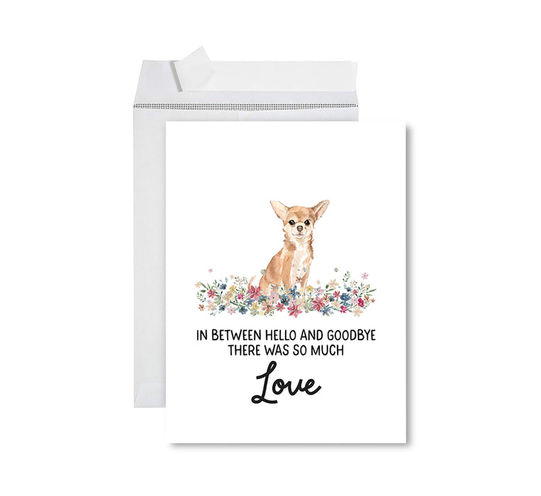 Jumbo Pet Sympathy Card with Envelope, Dog Grief Bereavement Card, 8.5" x 11" Design 1-Set of 1-Andaz Press-Chihuahua-