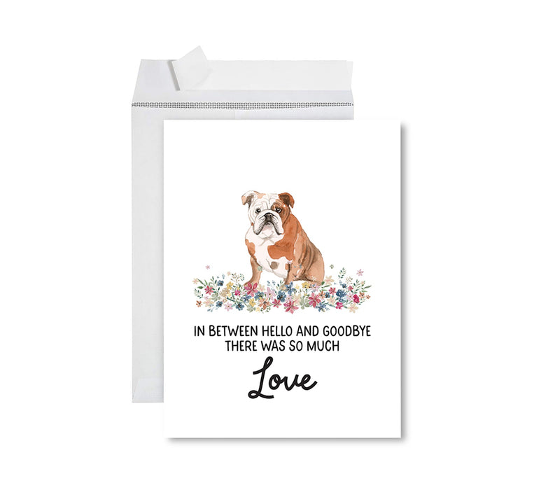 Jumbo Pet Sympathy Card with Envelope, Dog Grief Bereavement Card, 8.5" x 11" Design 1-Set of 1-Andaz Press-English Bulldog-