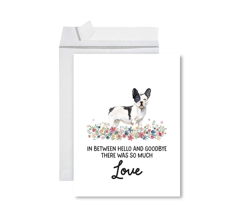 Jumbo Pet Sympathy Card with Envelope, Dog Grief Bereavement Card, 8.5" x 11" Design 1-Set of 1-Andaz Press-French Bulldog 1-