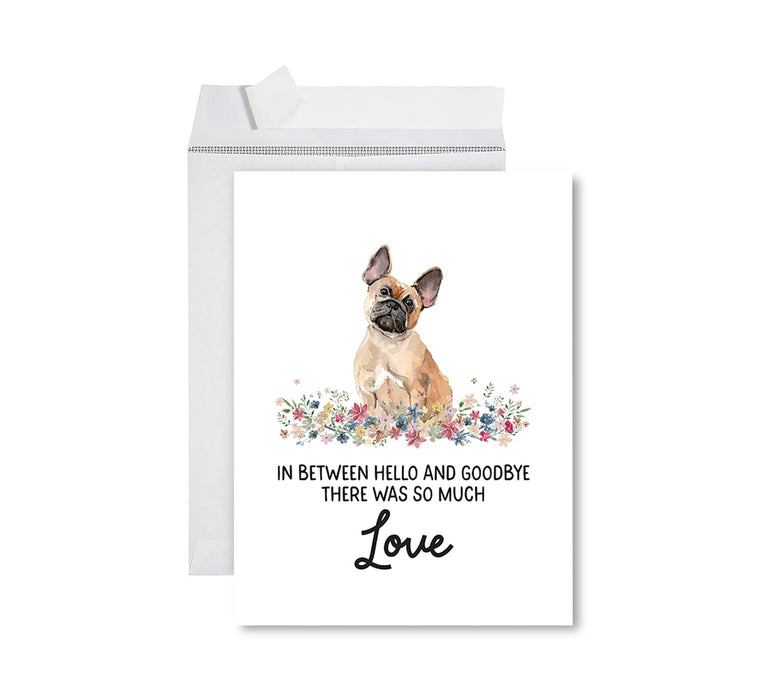 Jumbo Pet Sympathy Card with Envelope, Dog Grief Bereavement Card, 8.5" x 11" Design 1-Set of 1-Andaz Press-French Bulldog-