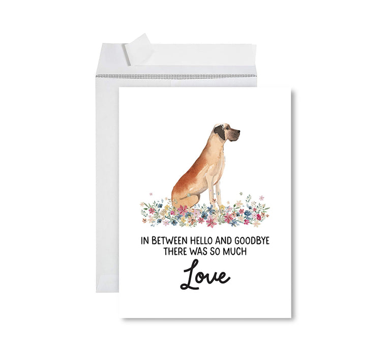 Jumbo Pet Sympathy Card with Envelope, Dog Grief Bereavement Card, 8.5" x 11" Design 1-Set of 1-Andaz Press-Great Dane-
