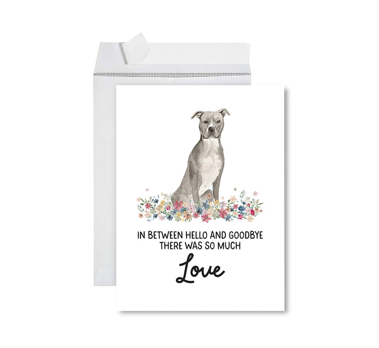 Jumbo Pet Sympathy Card with Envelope, Dog Grief Bereavement Card, 8.5" x 11" Design 1-Set of 1-Andaz Press-Grey American Staffordshire-