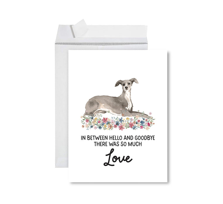 Jumbo Pet Sympathy Card with Envelope, Dog Grief Bereavement Card, 8.5" x 11" Design 1-Set of 1-Andaz Press-Italian Greyhound-
