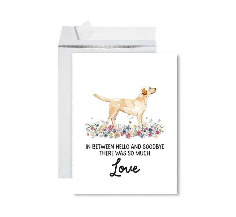 Jumbo Pet Sympathy Card with Envelope, Dog Grief Bereavement Card, 8.5" x 11" Design 1-Set of 1-Andaz Press-Labrador Retriever-