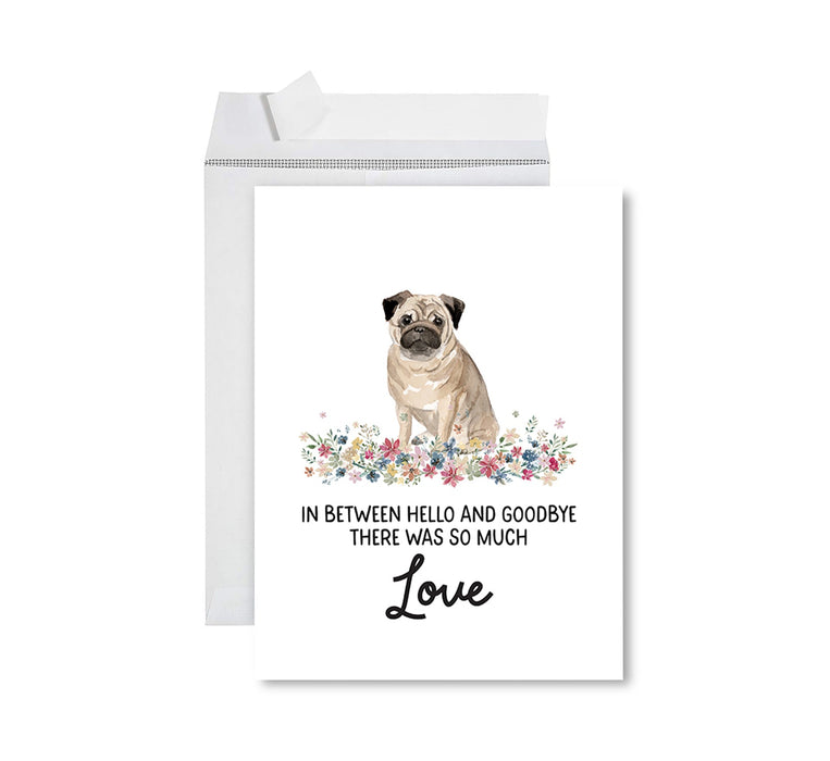 Jumbo Pet Sympathy Card with Envelope, Dog Grief Bereavement Card, 8.5" x 11" Design 1-Set of 1-Andaz Press-Pug-