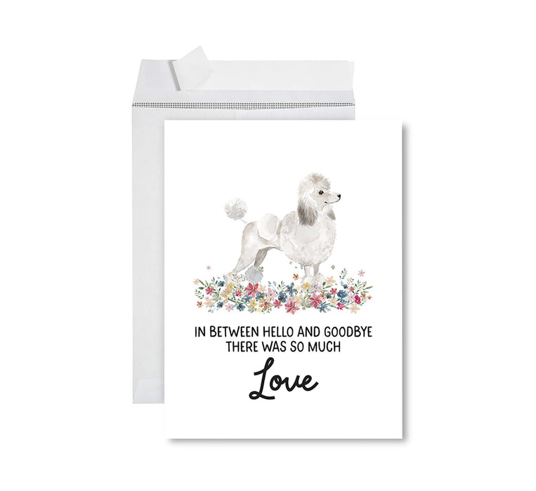 Jumbo Pet Sympathy Card with Envelope, Dog Grief Bereavement Card, 8.5" x 11" Design 1-Set of 1-Andaz Press-White Poodle-