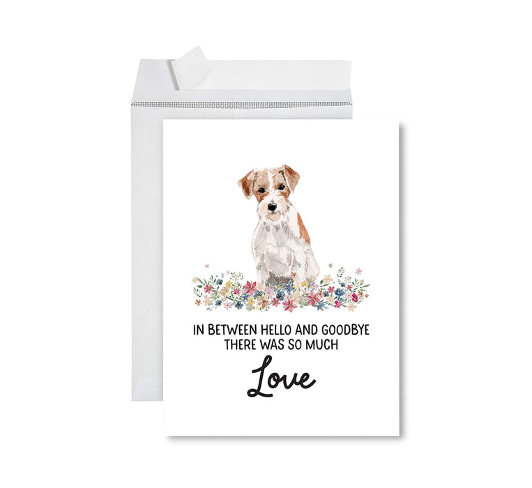 Jumbo Pet Sympathy Card with Envelope, Dog Grief Bereavement Card, 8.5" x 11" Design 1-Set of 1-Andaz Press-Wire Haired Jack Russell-