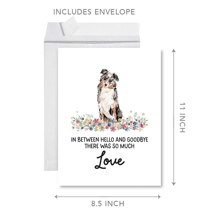 Jumbo Pet Sympathy Card with Envelope, Dog Grief Bereavement Card, 8.5" x 11" Design 2-Set of 1-Andaz Press-Australian Shepherd-