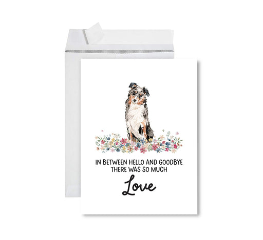 Jumbo Pet Sympathy Card with Envelope, Dog Grief Bereavement Card, 8.5" x 11" Design 2-Set of 1-Andaz Press-Australian Shepherd-