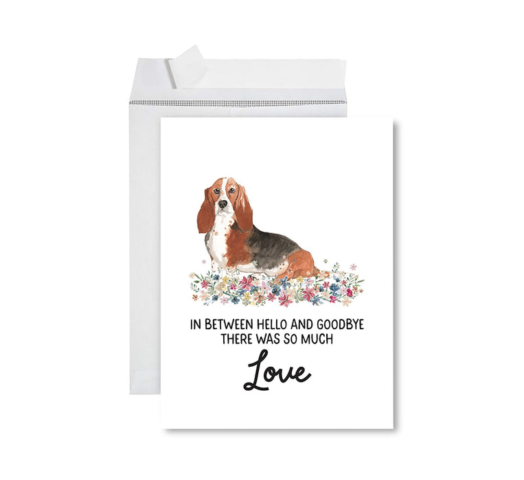 Jumbo Pet Sympathy Card with Envelope, Dog Grief Bereavement Card, 8.5" x 11" Design 2-Set of 1-Andaz Press-Basset Hound-