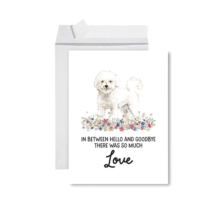 Jumbo Pet Sympathy Card with Envelope, Dog Grief Bereavement Card, 8.5" x 11" Design 2-Set of 1-Andaz Press-Bichon Frise-