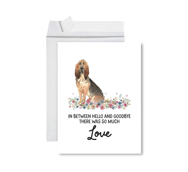 Jumbo Pet Sympathy Card with Envelope, Dog Grief Bereavement Card, 8.5" x 11" Design 2-Set of 1-Andaz Press-Bloodhound-