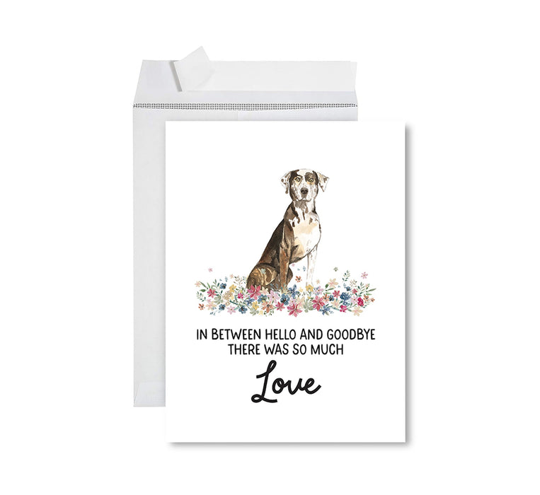 Jumbo Pet Sympathy Card with Envelope, Dog Grief Bereavement Card, 8.5" x 11" Design 2-Set of 1-Andaz Press-Catahoula Leopard Dog-