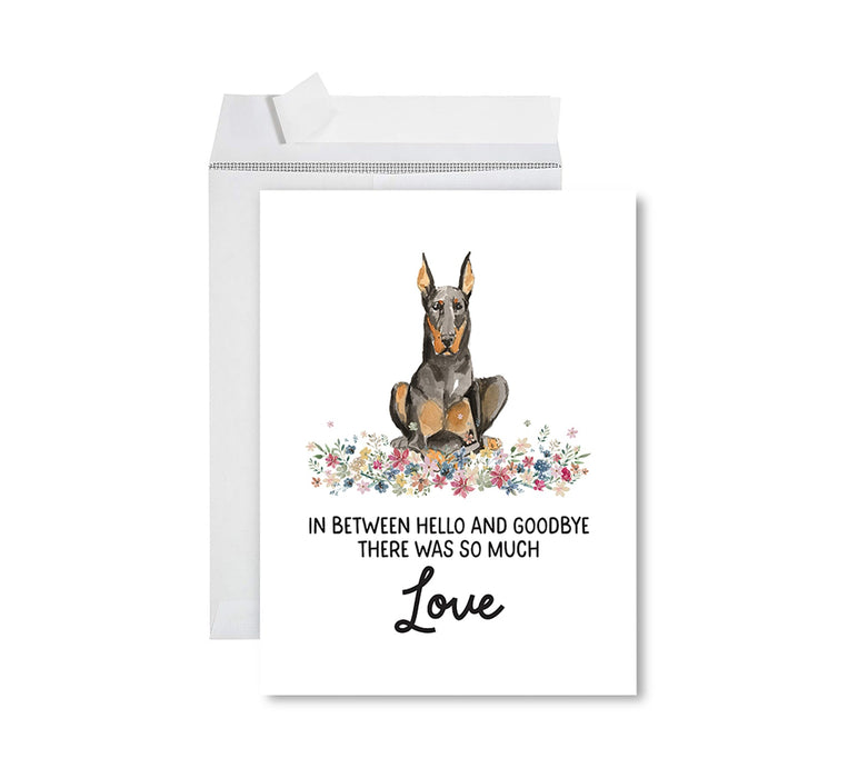 Jumbo Pet Sympathy Card with Envelope, Dog Grief Bereavement Card, 8.5" x 11" Design 2-Set of 1-Andaz Press-Dobermann-