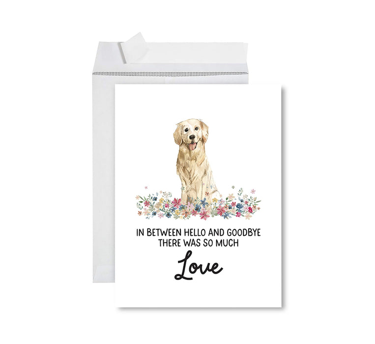 Jumbo Pet Sympathy Card with Envelope, Dog Grief Bereavement Card, 8.5" x 11" Design 2-Set of 1-Andaz Press-Golden Retriever-