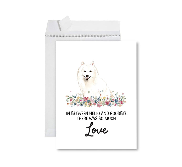 Jumbo Pet Sympathy Card with Envelope, Dog Grief Bereavement Card, 8.5" x 11" Design 2-Set of 1-Andaz Press-Japanese Spitz-