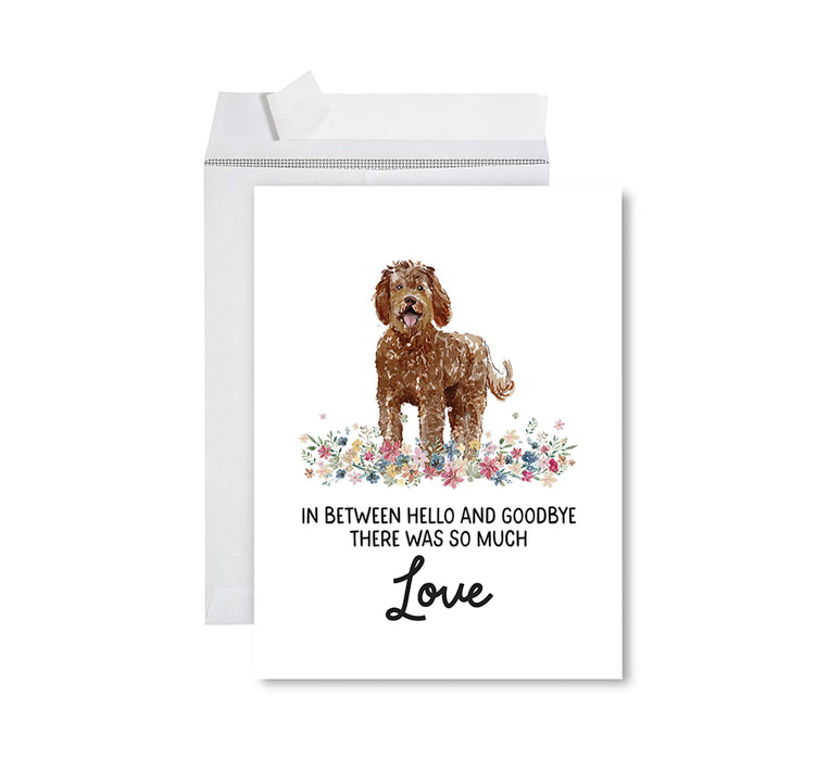 Jumbo Pet Sympathy Card with Envelope, Dog Grief Bereavement Card, 8.5" x 11" Design 2-Set of 1-Andaz Press-Labradoodle-