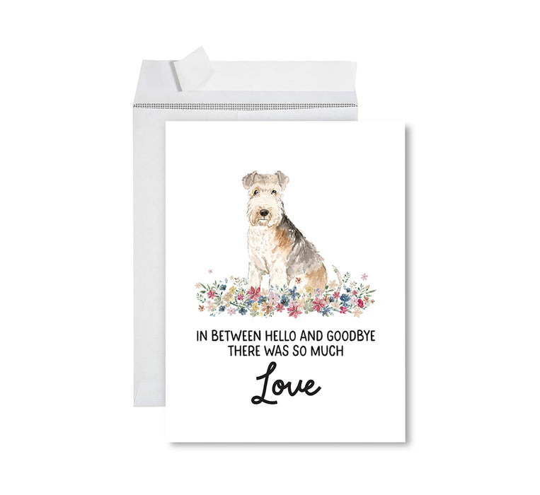 Jumbo Pet Sympathy Card with Envelope, Dog Grief Bereavement Card, 8.5" x 11" Design 2-Set of 1-Andaz Press-Lakeland Terrier-
