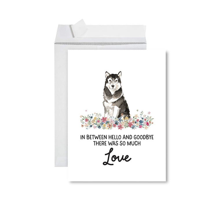 Jumbo Pet Sympathy Card with Envelope, Dog Grief Bereavement Card, 8.5" x 11" Design 2-Set of 1-Andaz Press-Malamute-