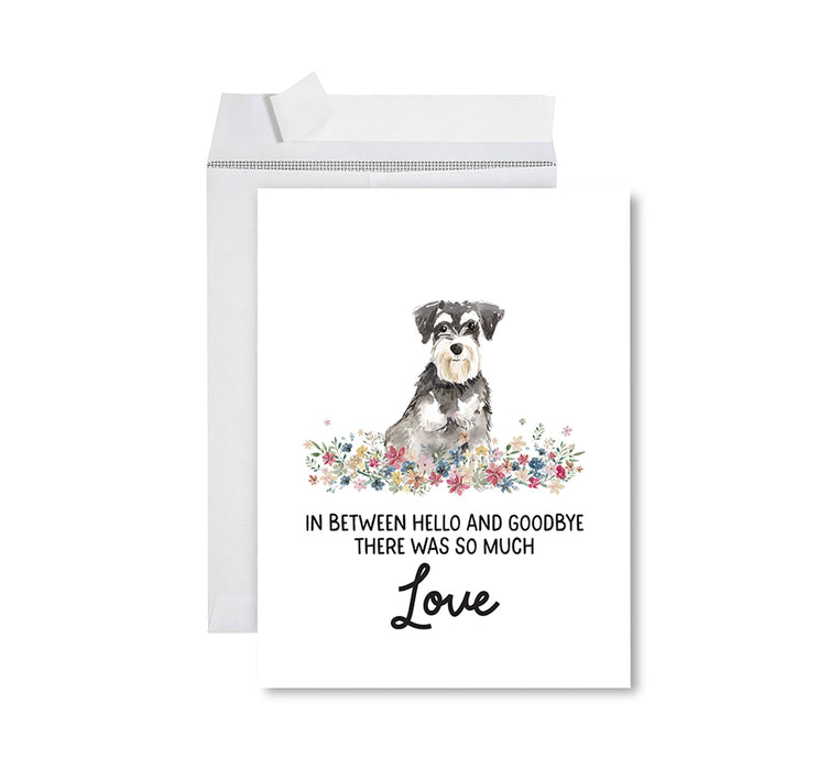 Jumbo Pet Sympathy Card with Envelope, Dog Grief Bereavement Card, 8.5" x 11" Design 2-Set of 1-Andaz Press-Miniature Schnauzer-
