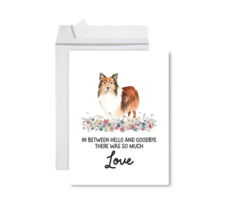Jumbo Pet Sympathy Card with Envelope, Dog Grief Bereavement Card, 8.5" x 11" Design 2-Set of 1-Andaz Press-Shetland Sheepdog-
