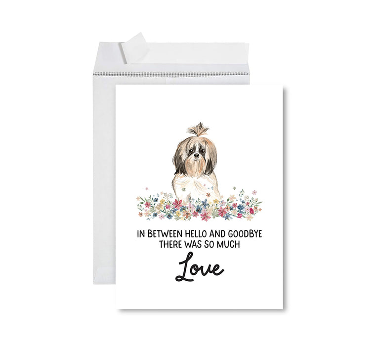 Jumbo Pet Sympathy Card with Envelope, Dog Grief Bereavement Card, 8.5" x 11" Design 2-Set of 1-Andaz Press-Shih Tzu-