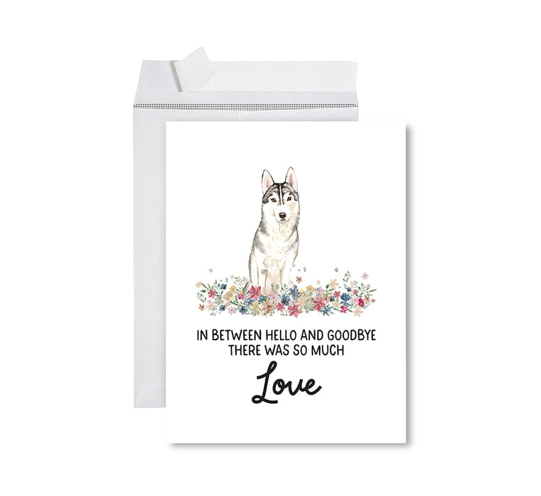 Jumbo Pet Sympathy Card with Envelope, Dog Grief Bereavement Card, 8.5" x 11" Design 2-Set of 1-Andaz Press-Siberian Husky-