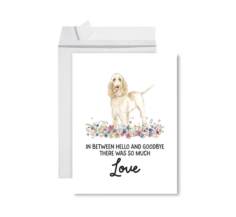 Jumbo Pet Sympathy Card with Envelope, Dog Grief Bereavement Card, 8.5" x 11" Design 2-Set of 1-Andaz Press-Spinone Italiano-