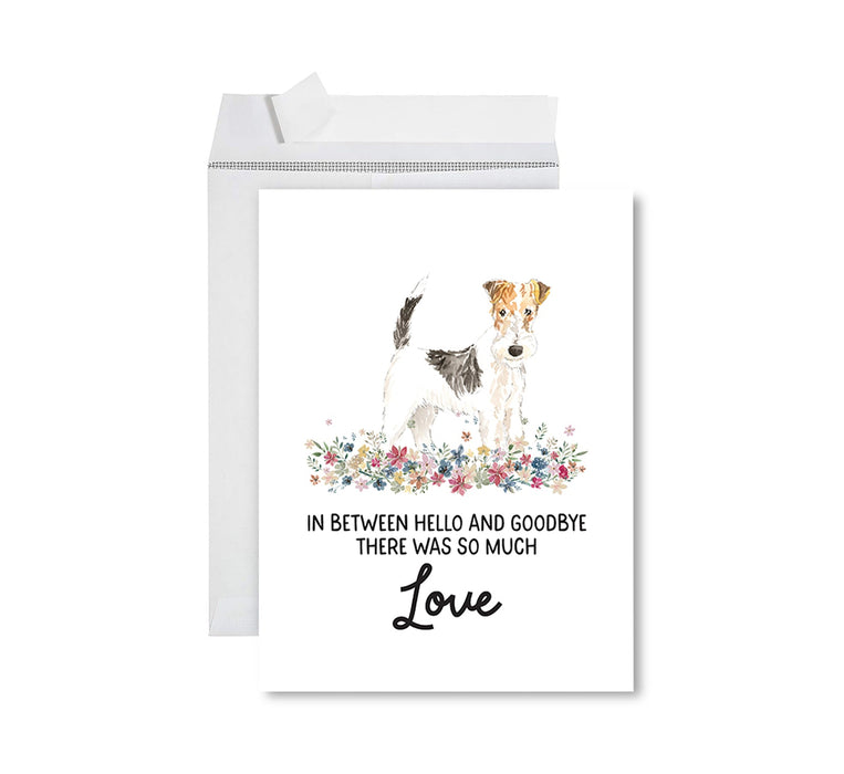 Jumbo Pet Sympathy Card with Envelope, Dog Grief Bereavement Card, 8.5" x 11" Design 2-Set of 1-Andaz Press-Wire Haired Fox Terrier-