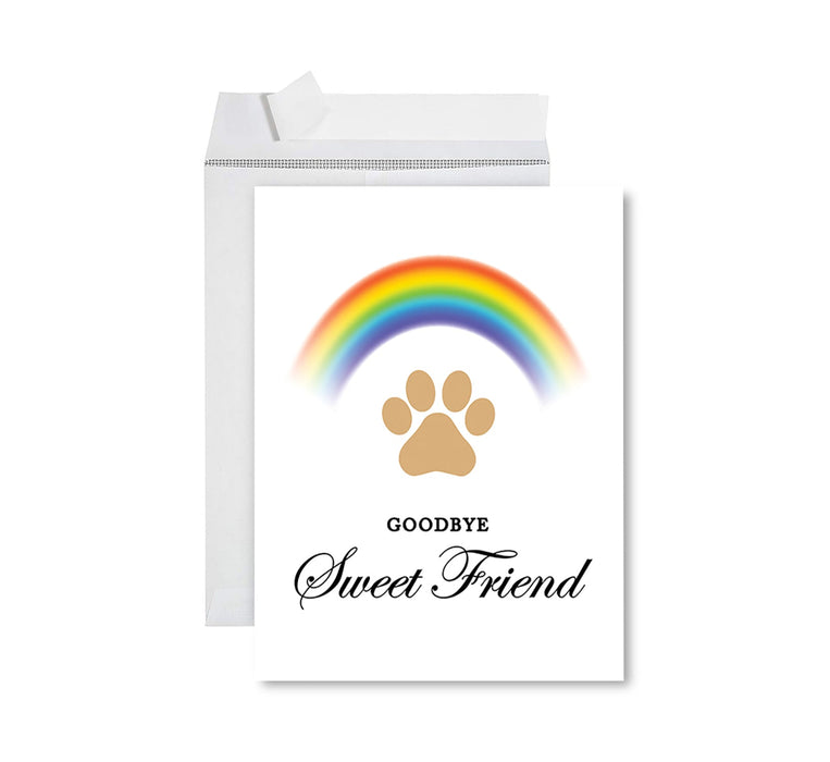 Jumbo Pet Sympathy Card with Envelope, Sorry For Your Loss Card, 8.5" x 11"-Set of 1-Andaz Press-Love Paw Print-