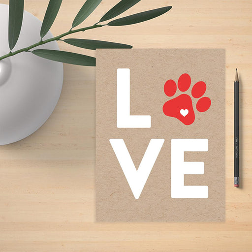 Jumbo Pet Sympathy Card with Envelope, Sorry For Your Loss Card, 8.5" x 11"-Set of 1-Andaz Press-Love Paw Print-