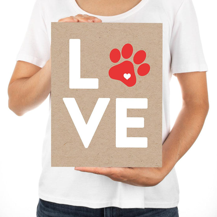 Jumbo Pet Sympathy Card with Envelope, Sorry For Your Loss Card, 8.5" x 11"-Set of 1-Andaz Press-Love Paw Print-