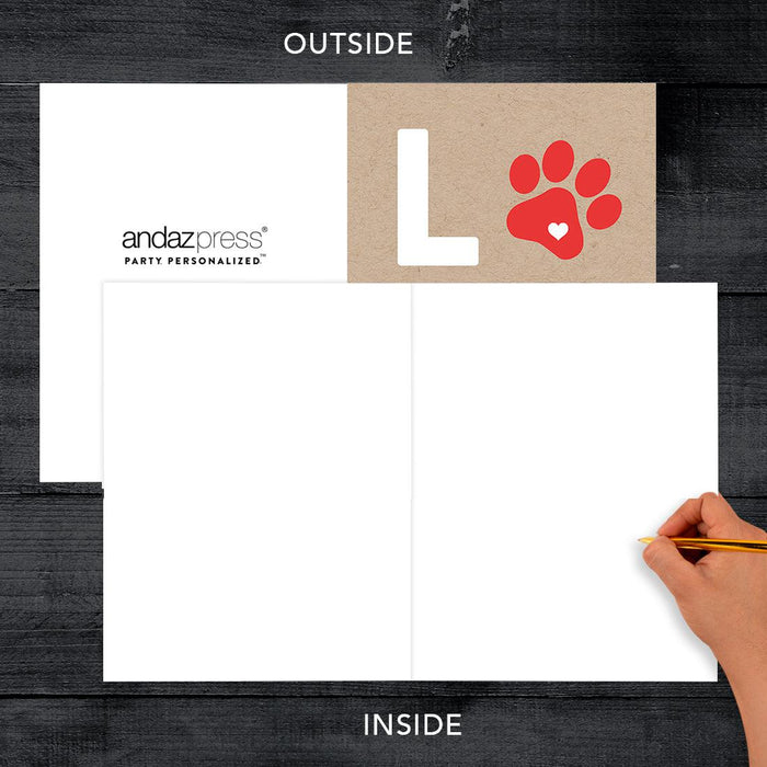 Jumbo Pet Sympathy Card with Envelope, Sorry For Your Loss Card, 8.5" x 11"-Set of 1-Andaz Press-Love Paw Print-