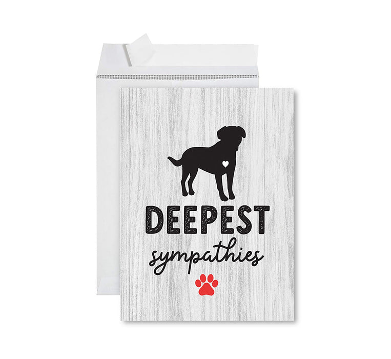 Jumbo Pet Sympathy Card with Envelope, Sorry For Your Loss Card, 8.5" x 11"-Set of 1-Andaz Press-Deepest Sympathies Dog-