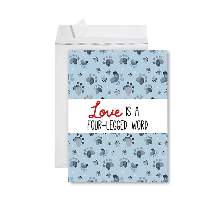 Jumbo Pet Sympathy Card with Envelope, Sorry For Your Loss Card, 8.5" x 11"-Set of 1-Andaz Press-Love Is A Four-Legged Word-
