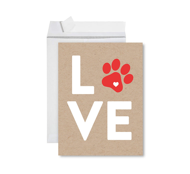 Jumbo Pet Sympathy Card with Envelope, Sorry For Your Loss Card, 8.5" x 11"-Set of 1-Andaz Press-Love Paw Print-