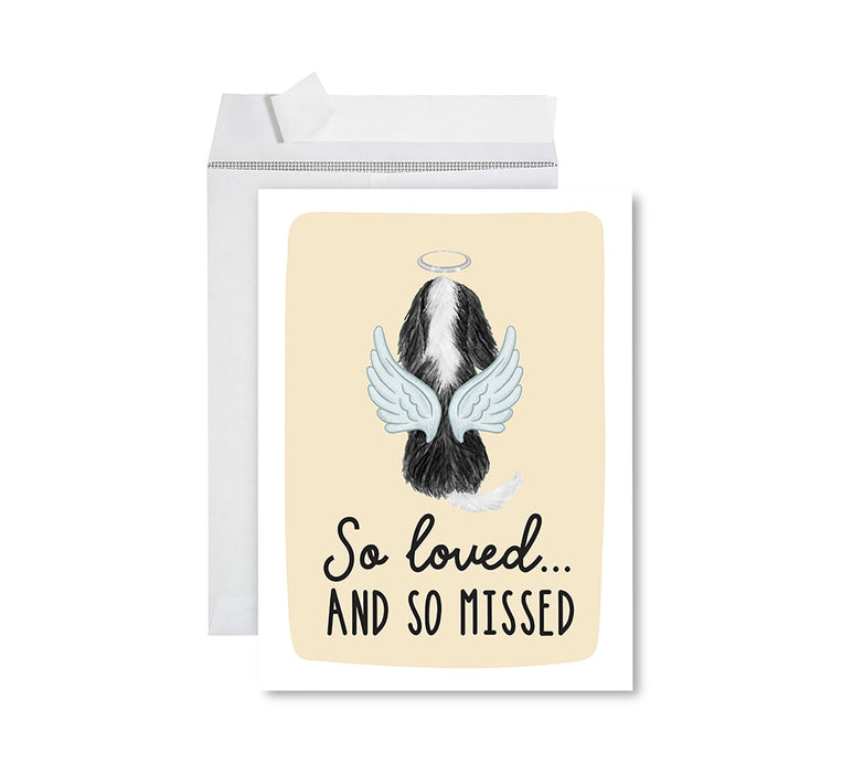 Jumbo Pet Sympathy Card with Envelope, Sorry For Your Loss Card, 8.5" x 11"-Set of 1-Andaz Press-So Loved and So Missed-