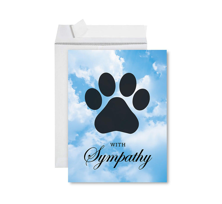Jumbo Pet Sympathy Card with Envelope, Sorry For Your Loss Card, 8.5" x 11"-Set of 1-Andaz Press-With Sympathy-