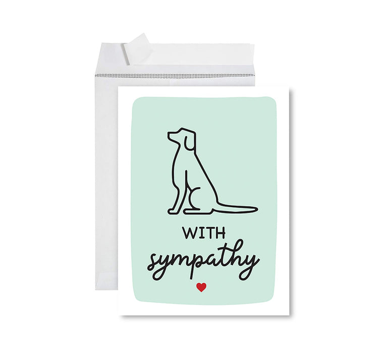Jumbo Pet Sympathy Card with Envelope, Sorry For Your Loss Card, 8.5" x 11"-Set of 1-Andaz Press-With Sympathy Dog-