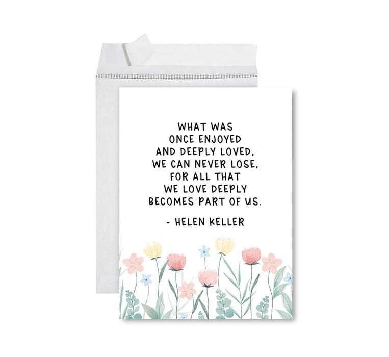 Jumbo Sympathy Card with Envelope, Premium Condolences Card with Big Blank Space-Set of 1-Andaz Press-With Deepest Sympathy Succulents-