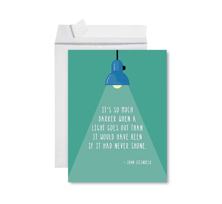 Jumbo Sympathy Card with Envelope, Premium Condolences Card with Big Blank Space-Set of 1-Andaz Press-With Deepest Sympathy Succulents-