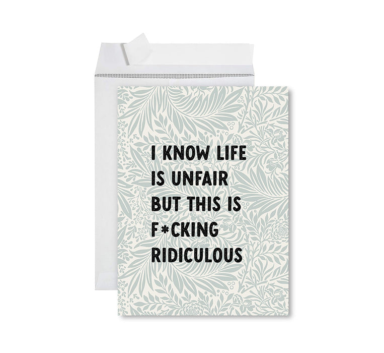 Jumbo Sympathy Card with Envelope, Premium Condolences Card with Big Blank Space-Set of 1-Andaz Press-With Deepest Sympathy Succulents-